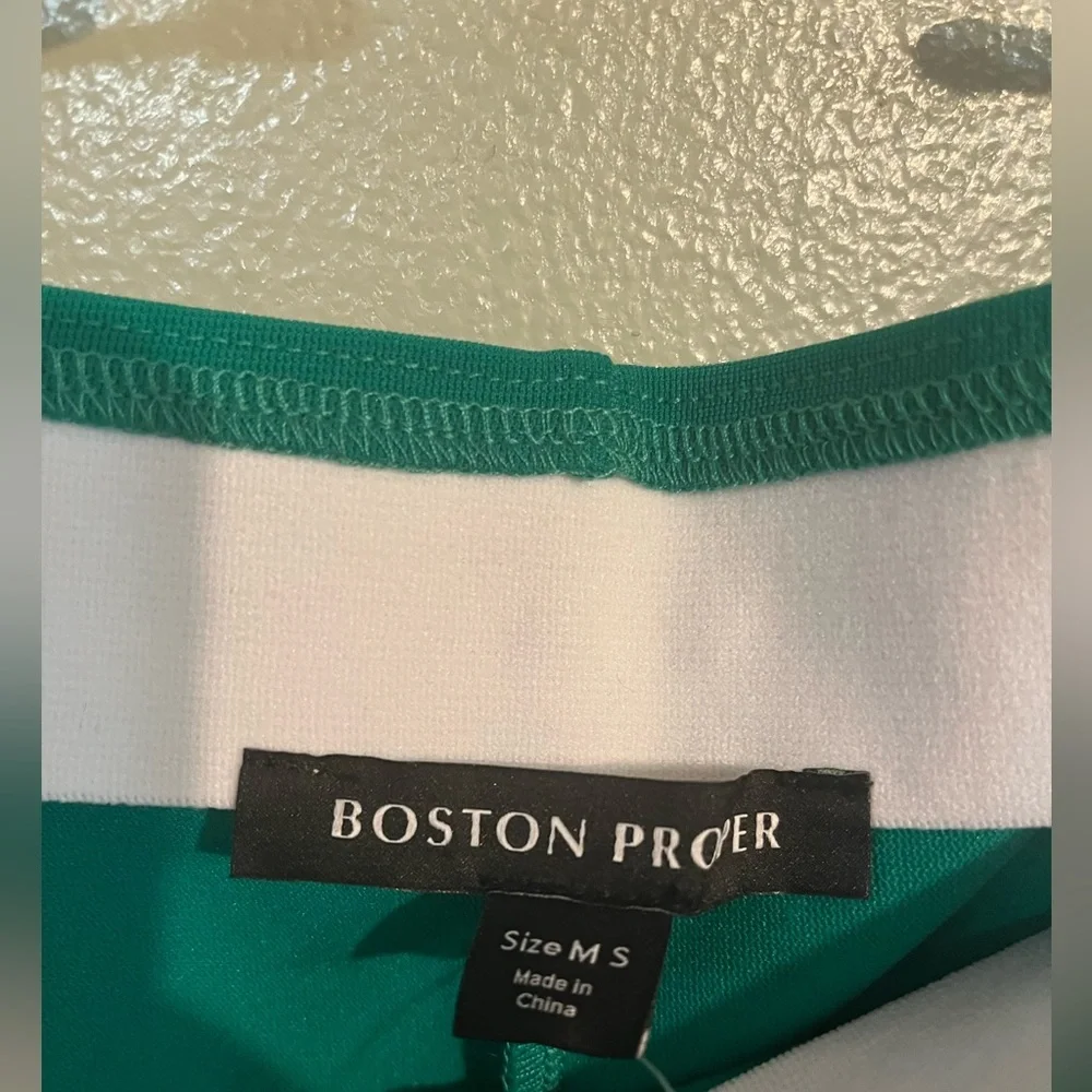 Boston Proper Elegant Green Women's Pants Crop Straight Nylon M Stretchy NWT